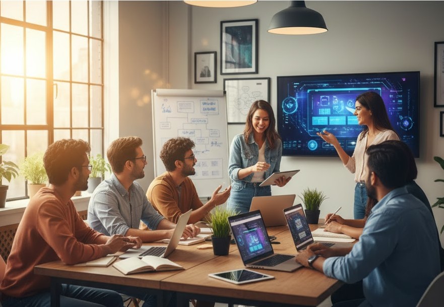 About HARRYLARA INFOTECH - Team working on website